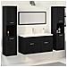 Set di mobili per il bagno 4 pcs Rovere Nero 30 x 30 x 130 cm - Foto miniatura 2