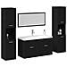 Set di mobili per il bagno 4 pcs Rovere Nero 30 x 30 x 130 cm - Foto miniatura 3