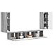 Set mobile TV 4 pcs Grigio Sonoma Legno multistrato - Foto miniatura 3