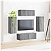 Set mobile TV 4 pcs Grigio Sonoma Legno multistrato - Foto miniatura 4