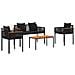 Set di Mobili da Esterno con cuscino 4 pcs Nero Rattan in PE - Foto miniatura 1