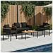 Set di Mobili da Esterno con cuscino 4 pcs Nero Rattan in PE - Foto miniatura 2
