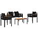 Set di Mobili da Esterno con cuscino 4 pcs Nero Rattan in PE - Foto miniatura 3