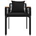 Set di Mobili da Esterno con cuscino 4 pcs Nero Rattan in PE - Foto miniatura 9