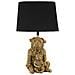 Lampada Da Tavolo Dog In Resina Oro E Nero Con Paralume In Tessuto - Foto miniatura 1