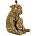 Lampada Da Tavolo Dog In Resina Oro E Nero Con Paralume In Tessuto - Foto miniatura 2