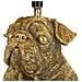 Lampada Da Tavolo Dog In Resina Oro E Nero Con Paralume In Tessuto - Foto miniatura 3