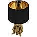 Lampada Da Tavolo Dog In Resina Oro E Nero Con Paralume In Tessuto - Foto miniatura 5