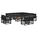 Set di divani da esterno 14 pcs Nero e Grigio scuro Poliestere - Foto miniatura 1