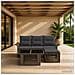 Set Divano da Giardino 5 pz Grigio e Grigio Scuro polyrattan - Foto miniatura 3