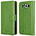 Custodia Compatibile Con Nokia Lumia 950 In Verde Erbe - Coperchio Protettiva Con Chiusura Magnetica, Funzione Stand E Tasca Per Le Carte - Foto miniatura 2