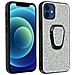 Cover Iphone 12 Mini In Similpelle Anello In Metallo Antiurto Glitter - Foto miniatura 1
