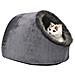 Cat Piccolo Cane Accogliente Bed Animali Igloo Letto Hideout Cave Cuscino Lavabile Grigio - Foto miniatura 1