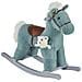 Cavallo A Dondolo In Peluche E Legno Con Suoni E Orsetto Per Bimbi Da 18-36 Mesi Blu - Foto miniatura 1