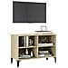 Mobile TV con Gambe in Metallo Rovere Sonoma 69,5x30x50 cm - Foto miniatura 4