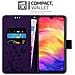 Custodia Compatibile Con Xiaomi Redmi Note 7 In Lilla Scuro Fiore - Coperchio Protettivo In Design Floreale Con Chiusura Magnetica, Funzione Stand E Slot Per Carte - Foto miniatura 2