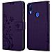 Custodia Compatibile Con Xiaomi Redmi Note 7 In Lilla Scuro Fiore - Coperchio Protettivo In Design Floreale Con Chiusura Magnetica, Funzione Stand E Slot Per Carte - Foto miniatura 7