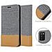 Custodia Compatibile Con Samsung Galaxy A02s In Grigio Chiaro Marrone - Coperchio Protettiva Con Chiusura Magnetica, Funzione Stand E Tasca Per Le Carte - Foto miniatura 6