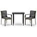 Set Salotto Giardino 3 Pz Con Cuscini Nero E Grigio Polyrattan - Foto miniatura 2