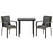 Set Salotto Giardino 3 Pz Con Cuscini Nero E Grigio Polyrattan - Foto miniatura 3
