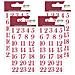 96 Numeri Adesivi Floccati Rossi Per Calendario Dell'avvento - Barok - Foto miniatura 1