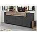 Credenza Loris, Madia Da Cucina A 4 Ante, Buffet Da Soggiorno, 100% Made In Italy, Cm 220x45h86, Antracite E Acero - Foto miniatura 1