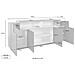 Credenza Loris, Madia Da Cucina A 4 Ante, Buffet Da Soggiorno, 100% Made In Italy, Cm 220x45h86, Antracite E Acero - Foto miniatura 3
