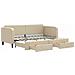 Divano Letto Estraibile Con Cassetti Crema 80x200 Cm In Tessuto - Foto miniatura 1