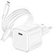Caricabatterie Usb-c Gan 20w Compatto Con Cavo Usb-c Da 1 Metro E 20, Bianco - Foto miniatura 1