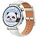 Cinturino In Vera Pelle Per Huawei Watch Gt5 - 18mm White + Silver - Foto miniatura 1