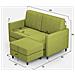 Divano Karay 2 Posti (due Sedute Da 60cm) + Pouf Misure Esterne L. 138 P. 155 Colore Verde - Foto miniatura 3