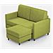 Divano Karay 2 Posti (due Sedute Da 60cm) + Pouf Misure Esterne L. 138 P. 155 Colore Verde - Foto miniatura 1