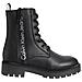 Combat Laceup Boot Zip Stivaletti Pelle Scarpe Donna Nero Eu 41, Yw0yw01035 Beh - Foto miniatura 1
