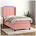 Letto a Molle con Materasso e LED Rosa 100x200 cm in Velluto - Foto miniatura 7