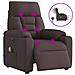 Poltrona Massaggio Reclinabile Elettrica Marrone Scuro Tessuto - Foto miniatura 1
