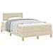 Letto a Molle con Materasso Crema 120x200 cm Tessuto - Foto miniatura 1