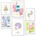 Set Di 6 Stampe Pittura Decorativa Astratta Pastello Con Cornice E Illustrazioni Di Design Per La Decorazione Murale A3 & A4 Cornice Bianca - Foto miniatura 1