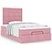 Struttura Letto Pouf con Materassi Rosa 120x190 cm Velluto - Foto miniatura 4