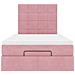 Struttura Letto Pouf con Materassi Rosa 120x190 cm Velluto - Foto miniatura 7