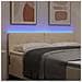 Testiera LED con luci a strisce a LED Crema 144 cm Poliestere - Foto miniatura 4