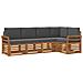 Set divani 5 pcs Naturale e Antracite Legno di Acacia Massello - Foto miniatura 1