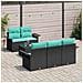 Set Divano da Giardino 6 pcs Nero e Turchese polyrattan - Foto miniatura 3
