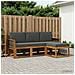 Set di divani da esterno con cuscino 4 pcs Naturale e Antracite - Foto miniatura 2