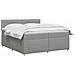 Letto box spring con materasso Grigio Chiaro 200 x 200 cm - Foto miniatura 3