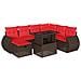 Set Divani da Giardino 8 pz con Cuscini Marrone in Polyrattan - Foto miniatura 1