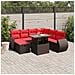 Set Divani da Giardino 8 pz con Cuscini Marrone in Polyrattan - Foto miniatura 2