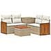 Set di divani 6 pz Beige e Bianco Crema - Foto miniatura 1