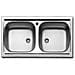 LAVELLO CUCINA INCASSO ACCIAIO INOX DUE VASCHE APELL 86 cm - Foto miniatura 1