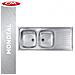 Lavello Acciaio Inox A Incasso, 2 Vasche, 116x50 Destro - Foto miniatura 1