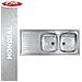 Lavello Acciaio Inox A Incasso, 2 Vasche, 116x50 Destro - Foto miniatura 3
